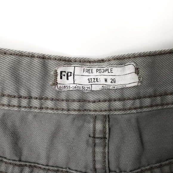 Free People Light Green High Rise Denim Jean Shorts - Picture 2 of 5